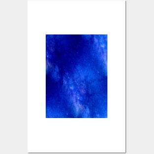 Abstract Blue Galaxy Posters and Art